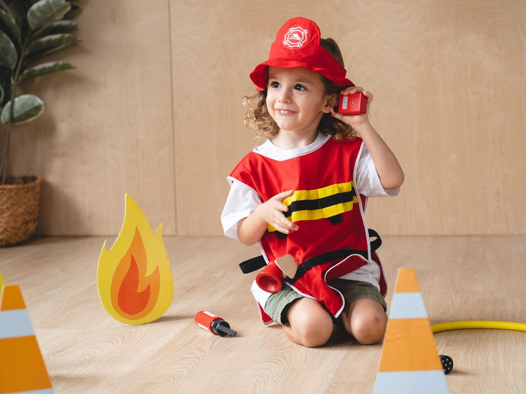 PlanToys Fire Fighter Play Set — Wooden Pretend Play Set