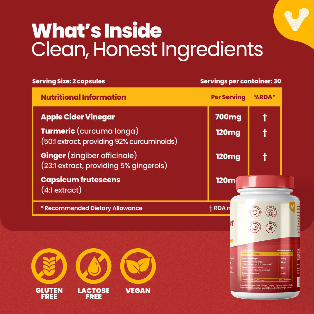 Valeo Apple cider vinegar capsule's 60
