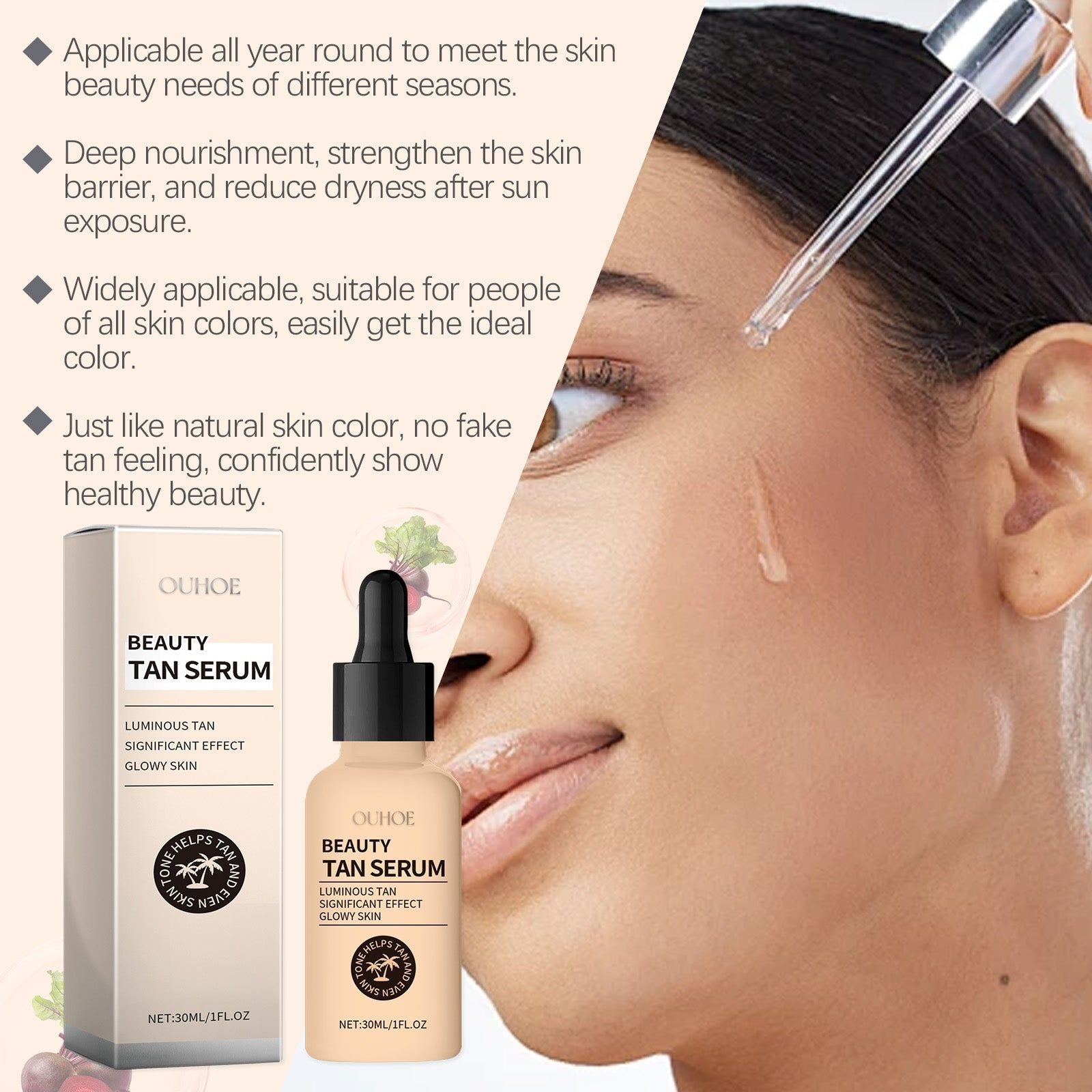 Achieve Flawless Even Skin Tone, Moisturizing Serum for Radiant Sun-Kissed Glow ,30ml