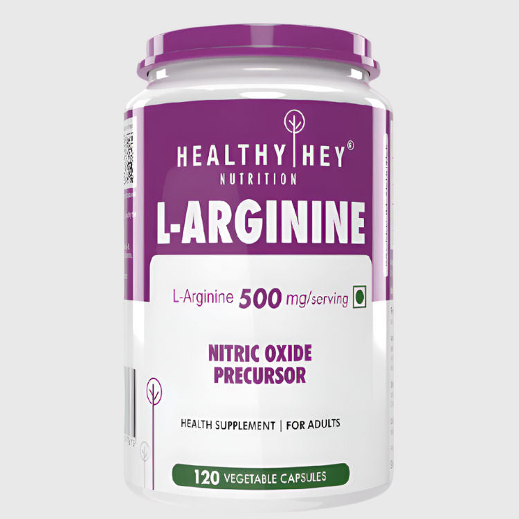HealthyHey L-Arginine 120 Vegetable Capsules (Pack of 1)