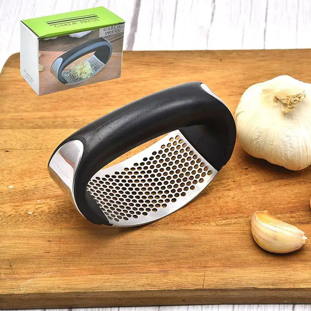 Stainless Steel Garlic Crusher - Durable, Easy-to-Use Garlic Press for Kitchen