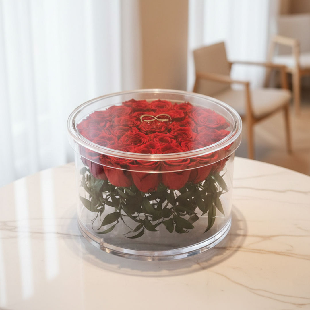 Luxury 25 Long Life red roses Box