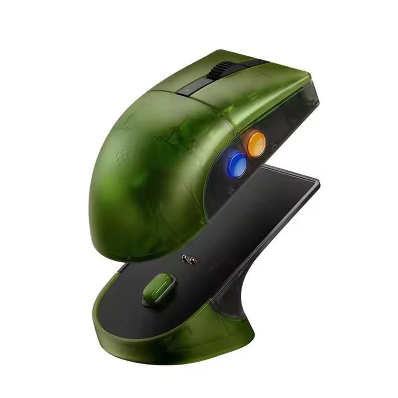 8BitDo Retro R8 Wireless Mouse With Charging Base Green Translucent Mouse