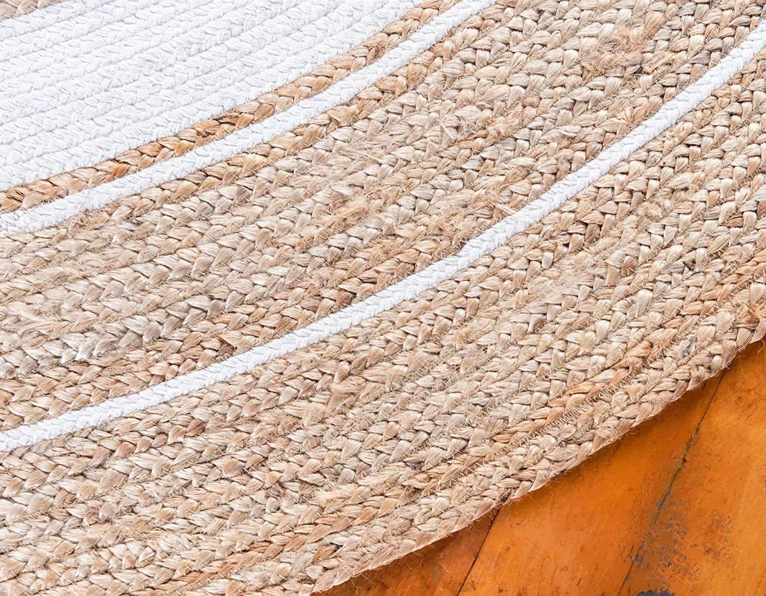 AIESY®  Beautiful Jute Rug Reversible Rug for Farmhouse