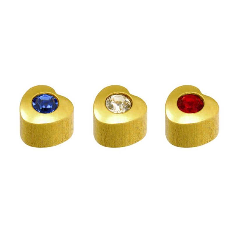 Caflon Singles Shape Stone Heart Gold Plated Earring, Assorted Stone Color