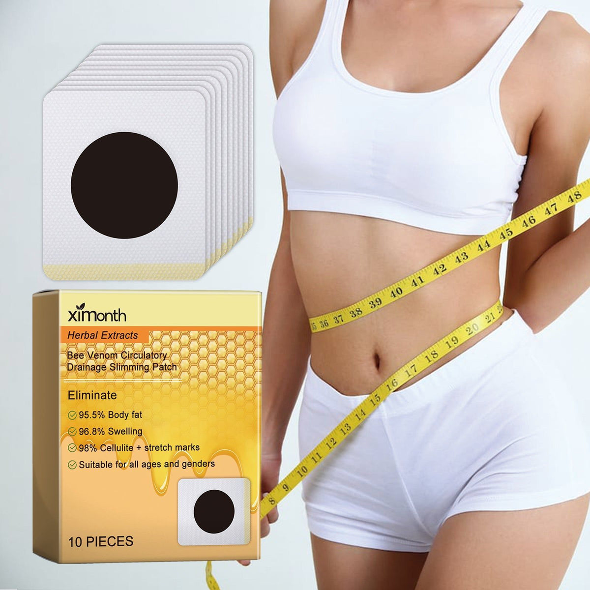 Bodybuilding Herbal Navel Patch, Fat Burner, Tighter, Slimming, Fast Results ,10 pieces