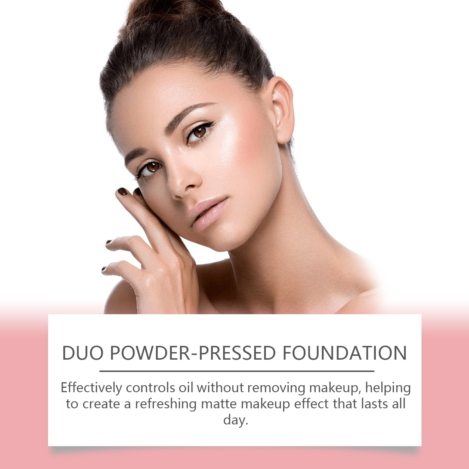 Concealer Powder Compact, Oil Control, Matte Finish, Portable Makeup, Flawless Look ,15g