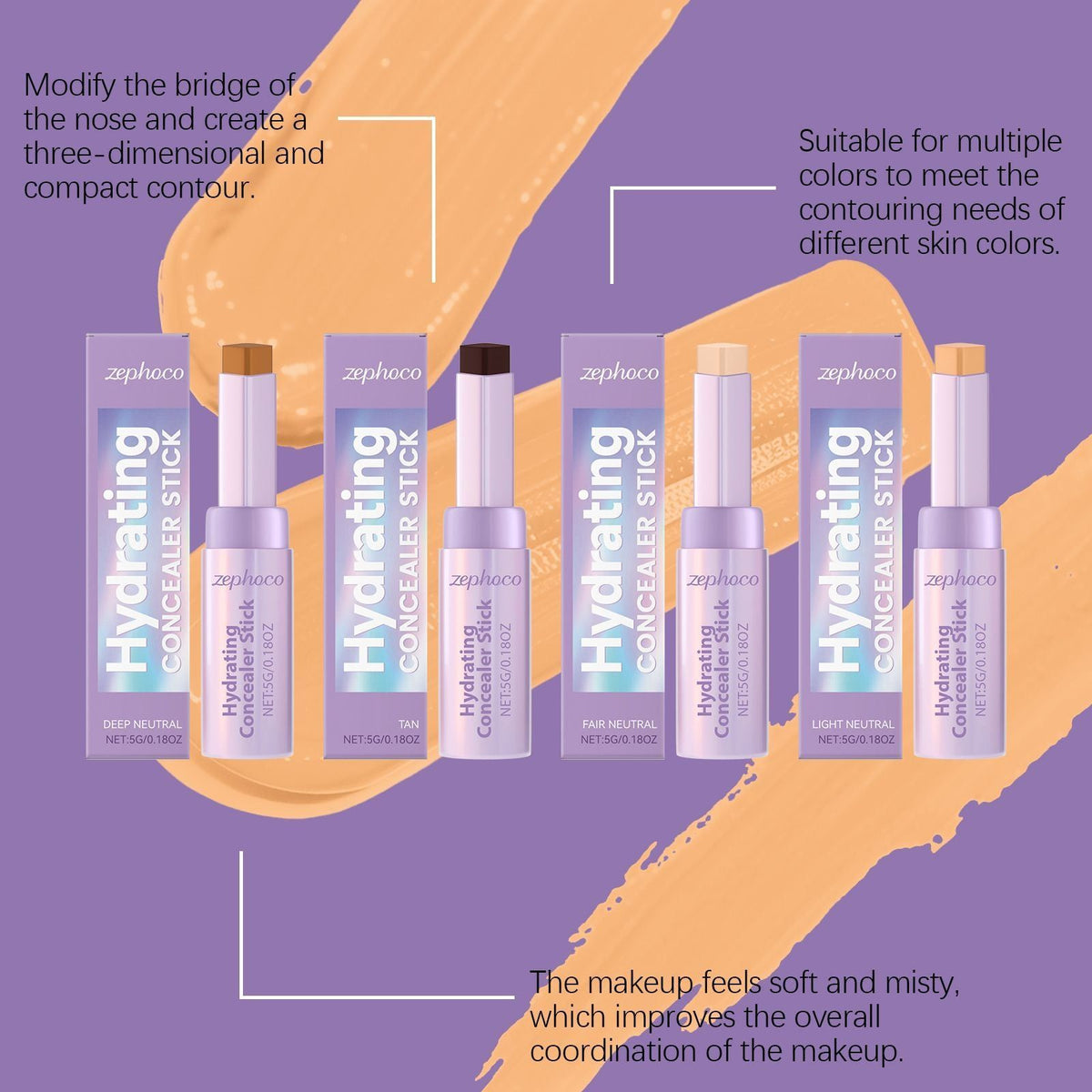 5g Contour Concealer Stick with Sculpting and Face Coverage