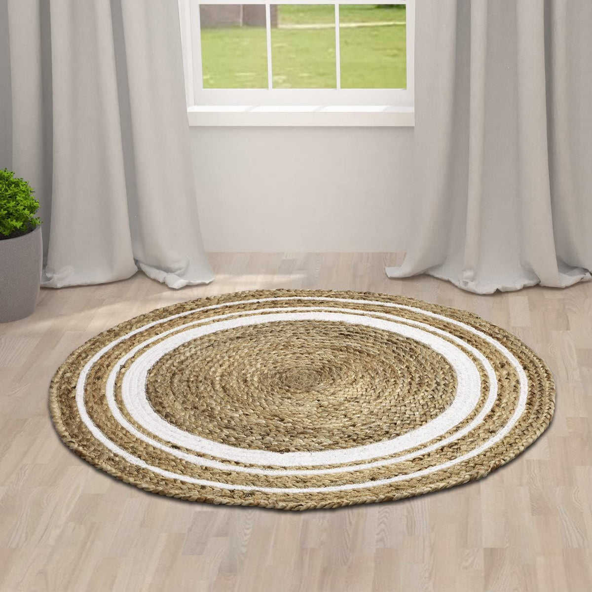 AIESY® Modern D Shape Home Handwoven Jute Rug