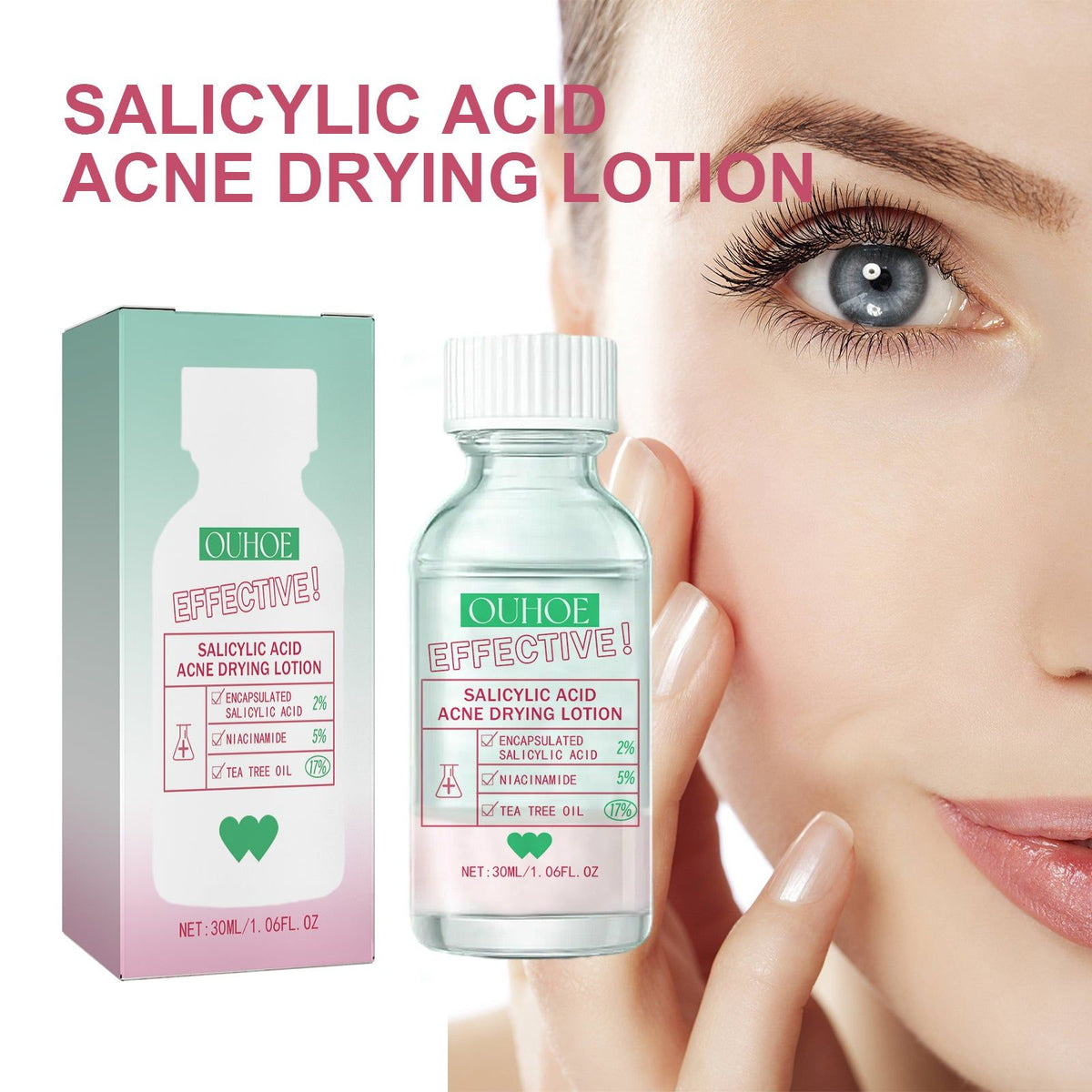 Revitalize and Repair Skin with Salicylic Acid Acne Lotion, Clear Pores, Moisturize, Brighten ,1set