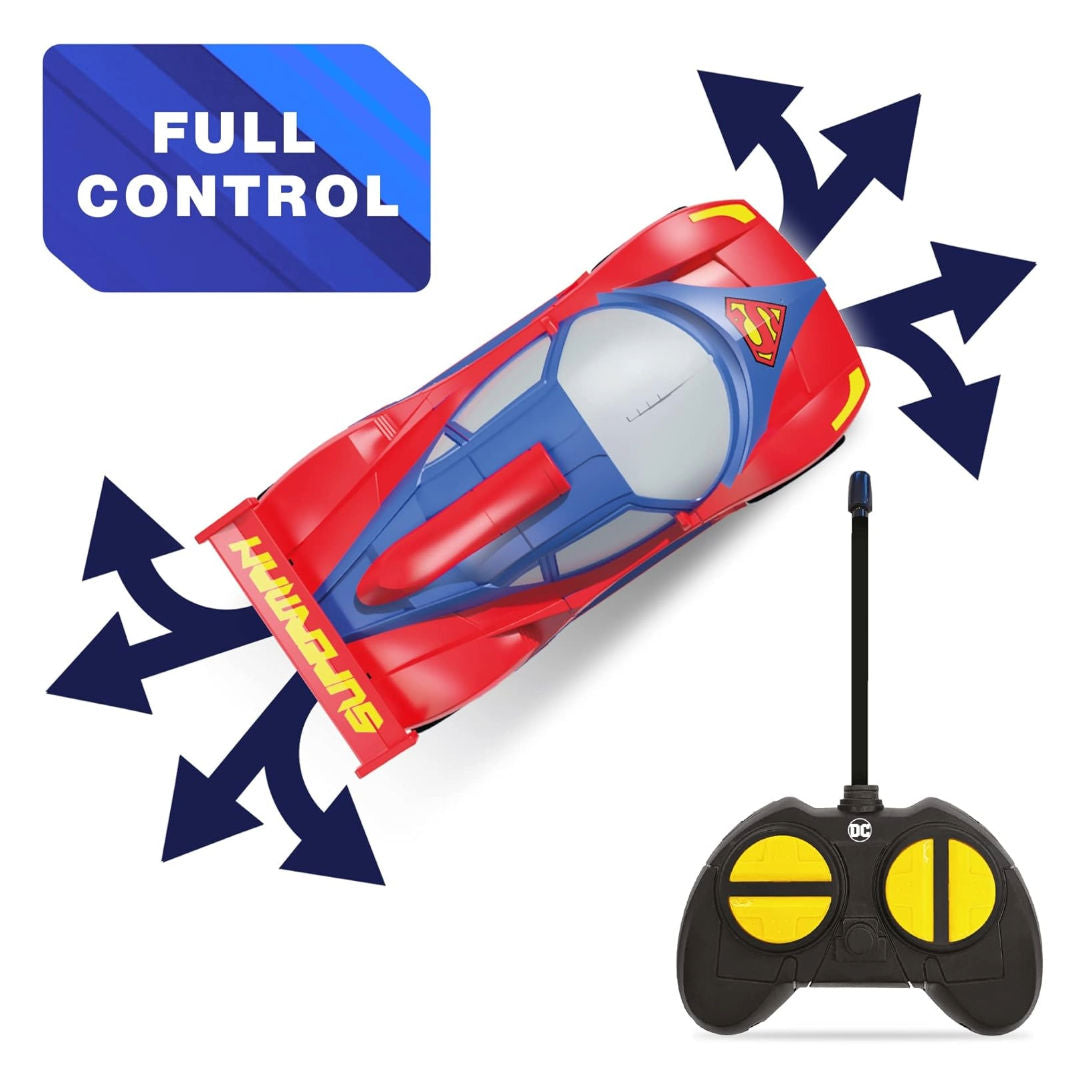 Bladez Toyz DC Superman Superman RC Racer Car 1:28, Red/Blue, 3+ years