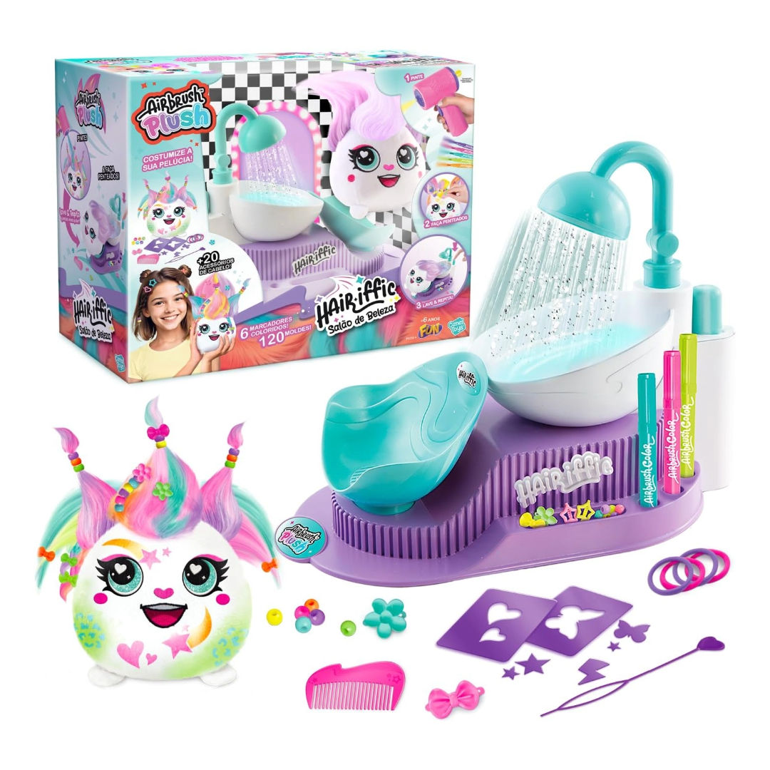 Canal Toys Airbrush Plush Hair'iffic Hairstyle Salon Playset, 6+ Years