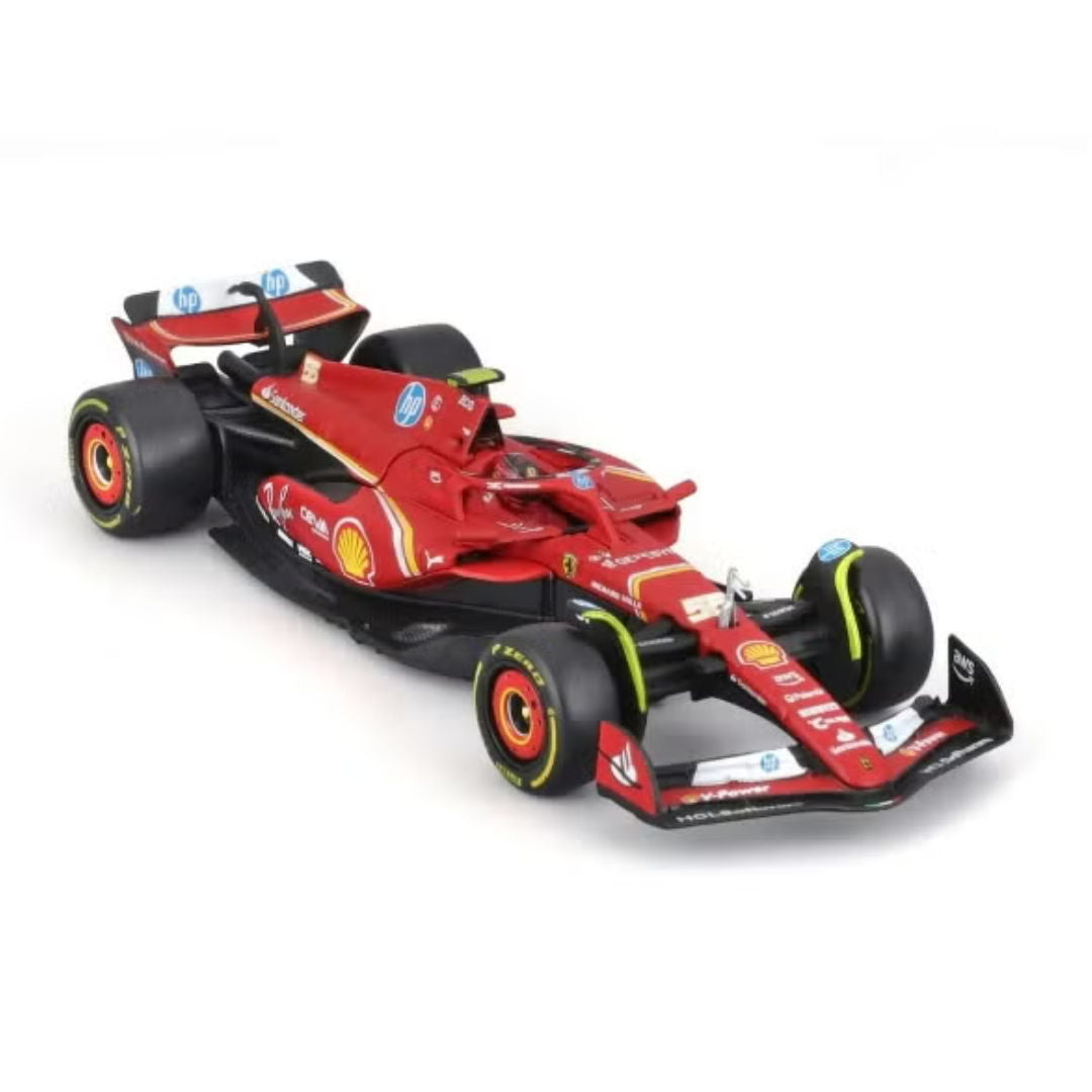 Bburago Formula 1, World Championship Racing 2024, Scuderia Ferrari SF-24 #55, Carlos Sainz, Die-Cast Car, Red, 1:43