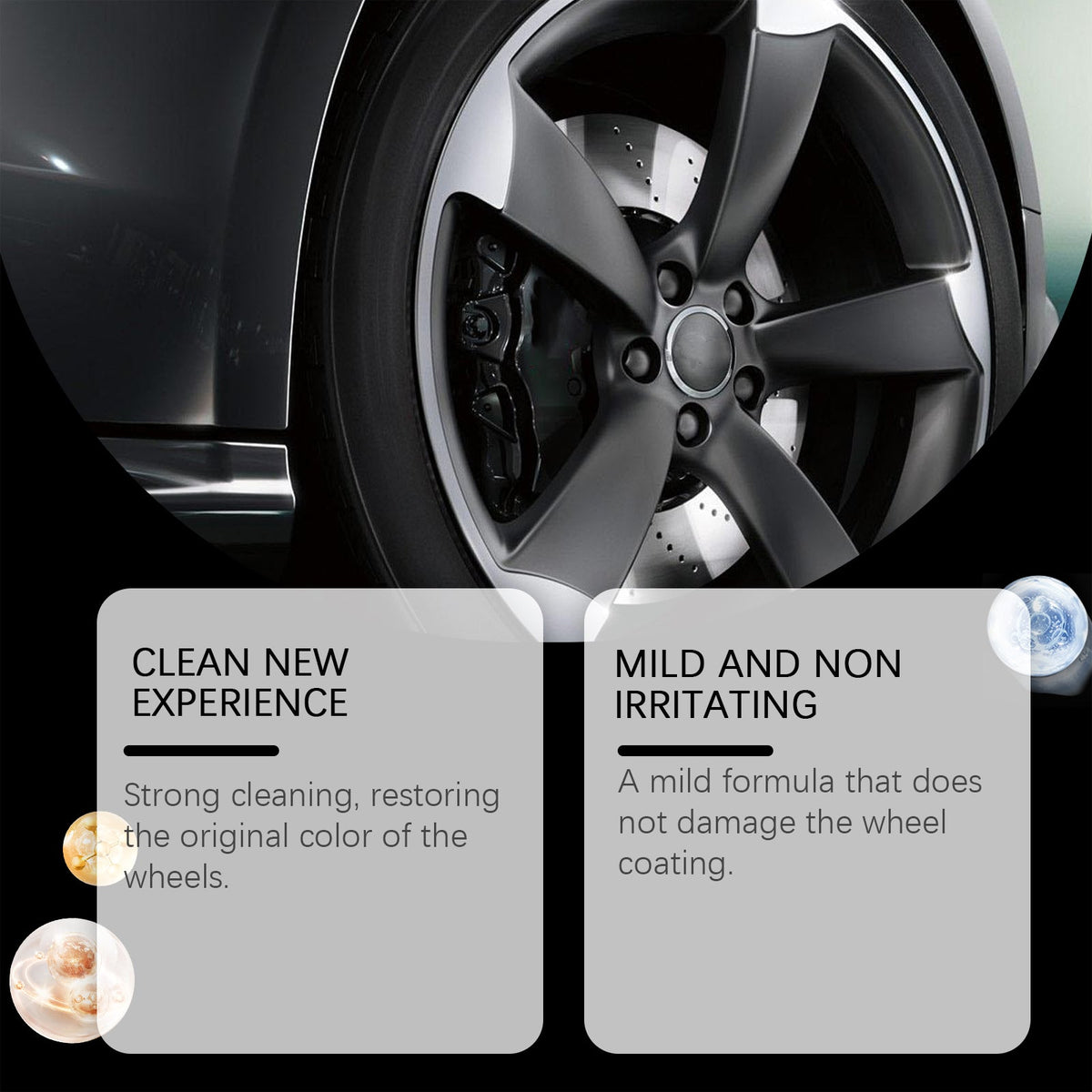 Car Wheel Cleaner, Tire Decontamination, Polishing, Restores Shine, Easy to Use ,1set
