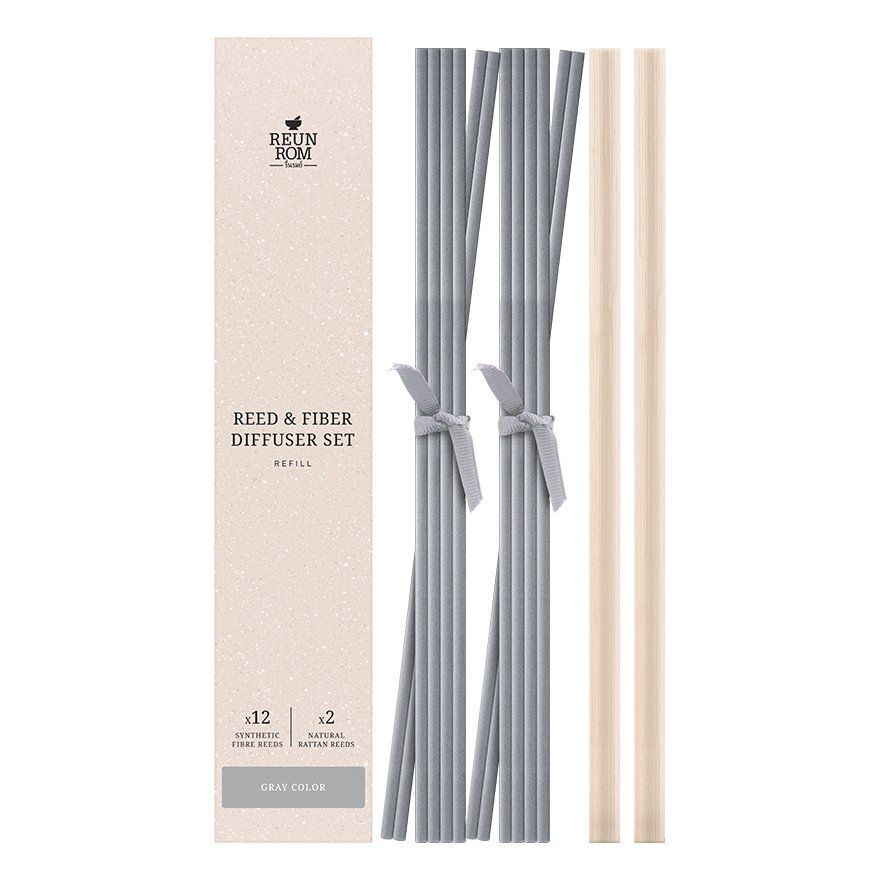 Reed & Fiber Diffuser Set 14Pcs Reunrom Gray Color