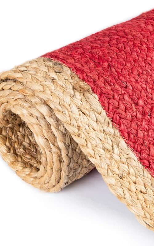 Handmade Eco Friendly Natural Jute Inner Red Table Runner