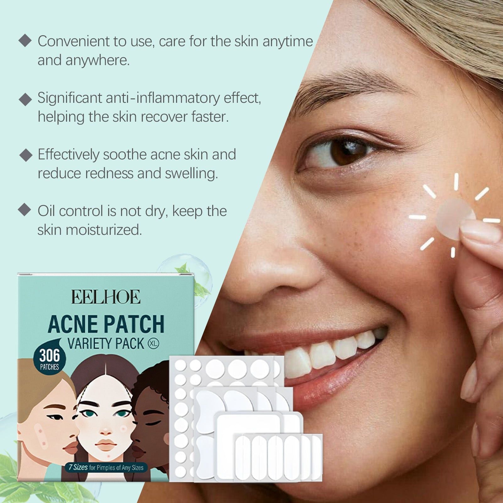 Acne Patch Skin Care Set, Clear Pores, Oil Control, Gentle & Soothing ,306pcs