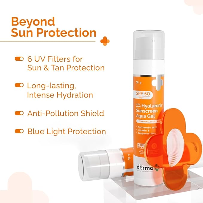 THE DERMA CO 1% Hyaluronic Sunscreen Aqua Gel 50gm