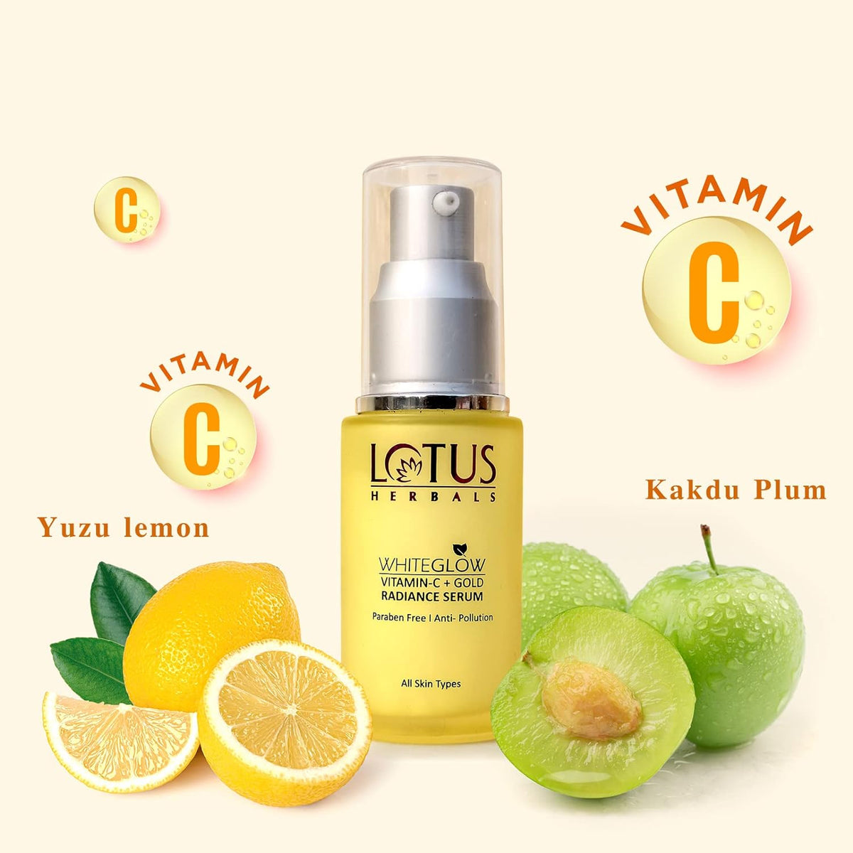 LOTUS Herbals White Glow Vitamin C + Gold Radiance Serum 30 ml -