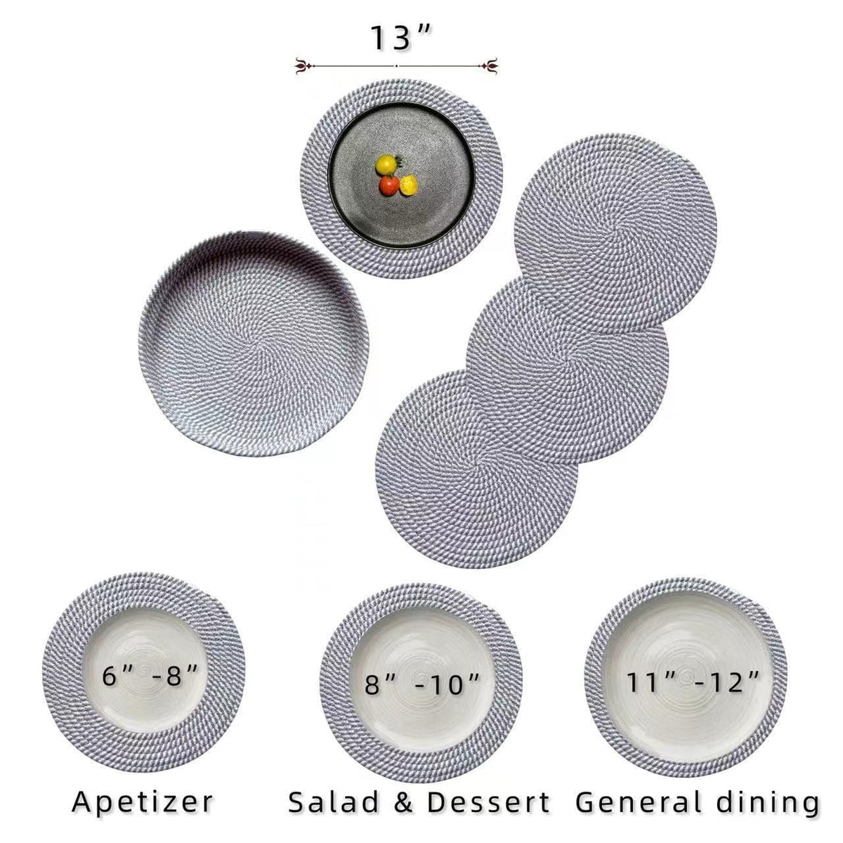AIESY® Beautiful Woven Cotton Rope Round Placemats Set