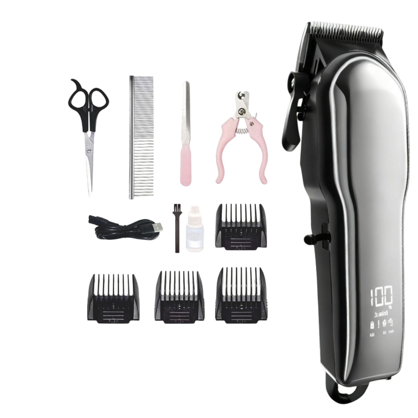 Pet Hair Clipper Kit with Digital Display