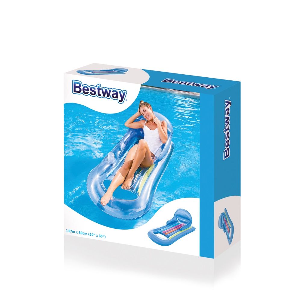 Bestway Inflatable Designer Fashion Lounge 150 x 77 x 50cm, Colors May Vary, 12+ years