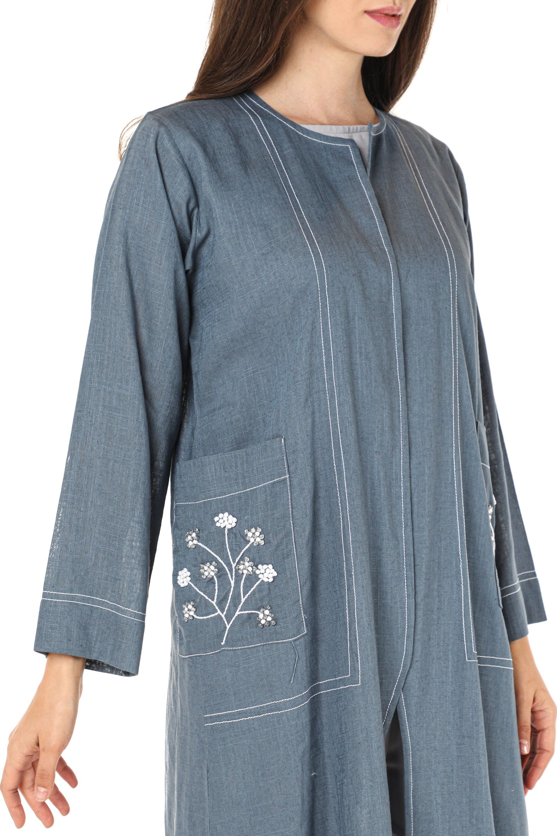 MOiSTREET Linen Fabric With Crepe Top And Pants