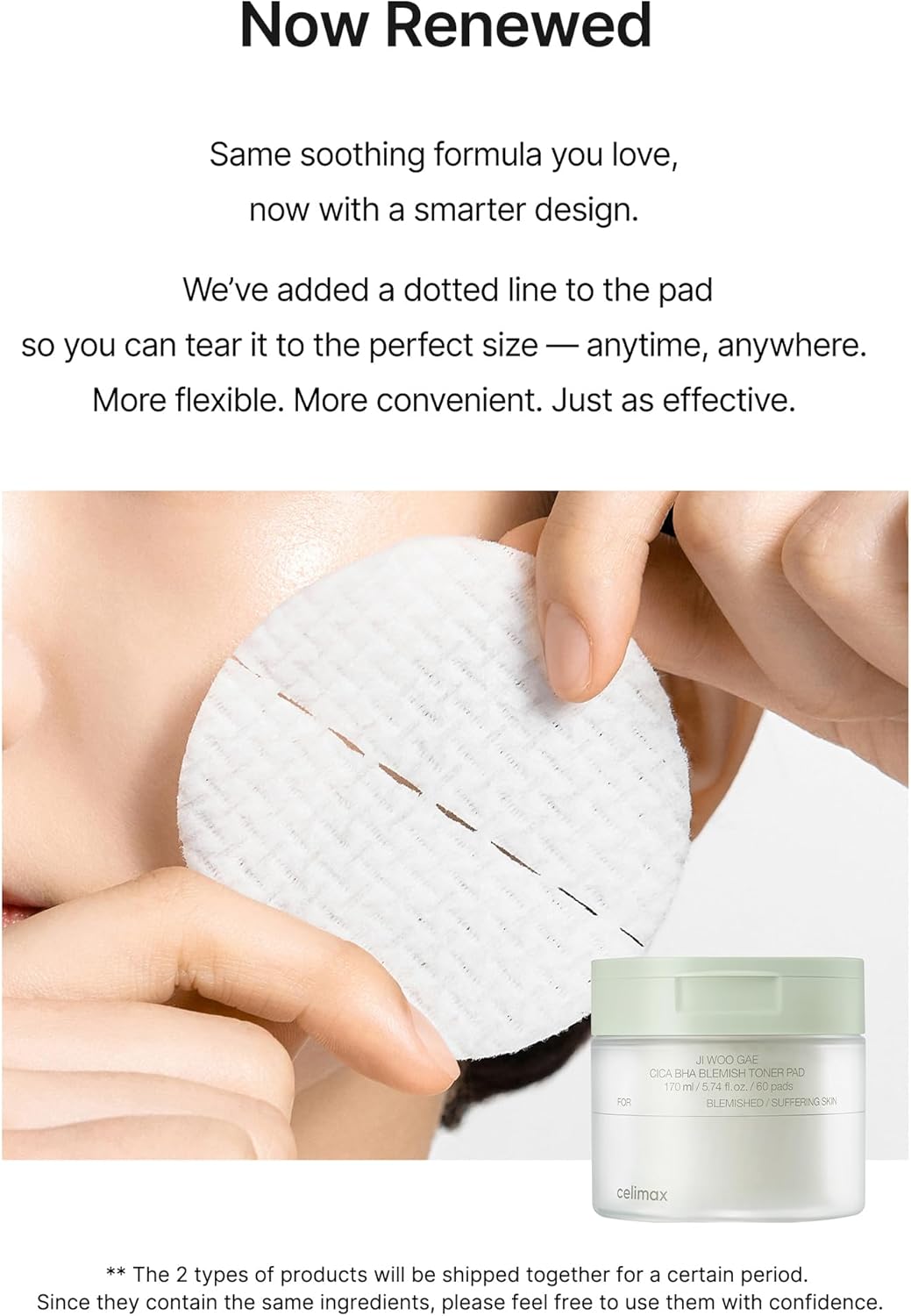 CELIMAX Ji Woo Gae CICA BHA Blemish Toner Pad