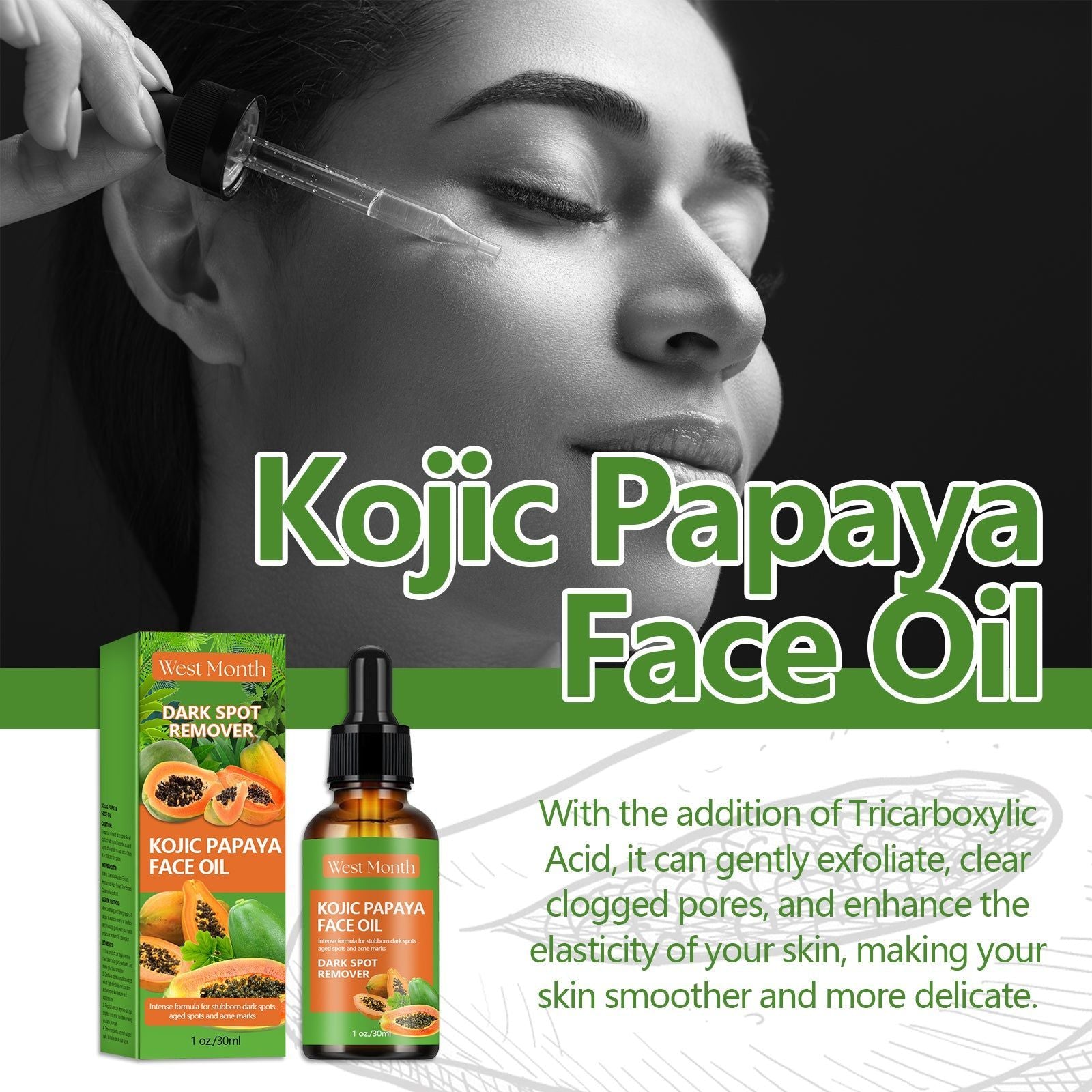 Revitalize Skin with Papaya Acid Face Essence, Deep Moisturizing, Brightening, Collagen, Ceramide ,30ml