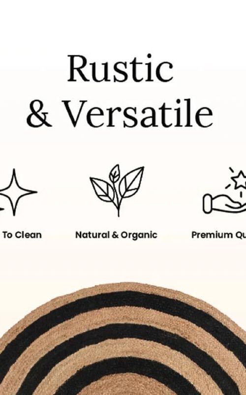 AIESY® Beautiful Handwoven Jute Reversible Carpet for Room