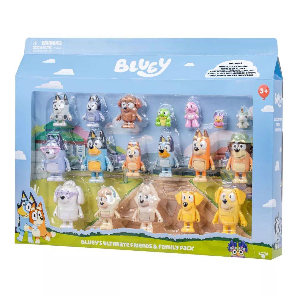 Bluey Series 13 Blueys Ultimate Friends & Family Pack (18 Pieces), 3+ years