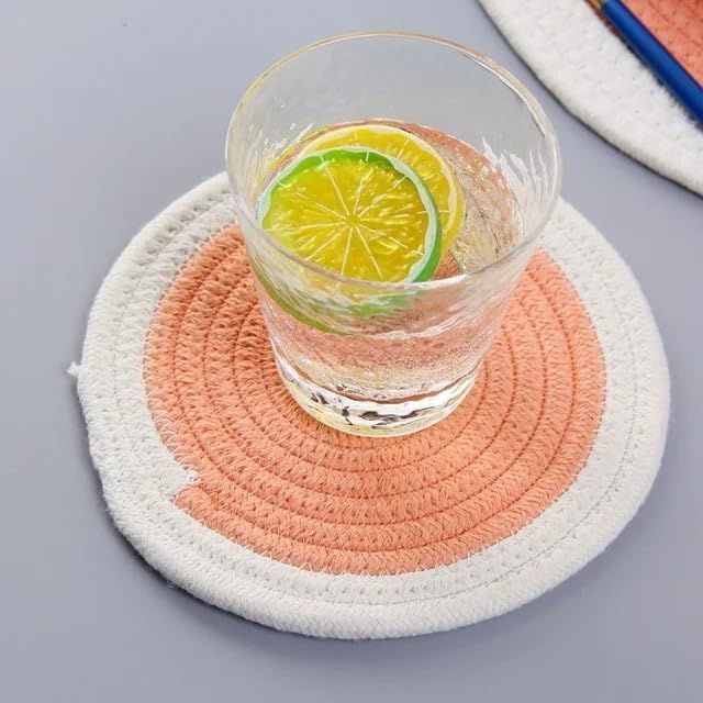 AIESY® 4 pcs Beautiful Cotton Rope Woven Round Placemat