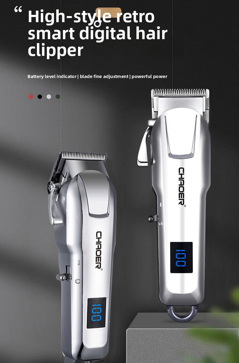 LCD Hair Clipper with Adjustable Guide Comb