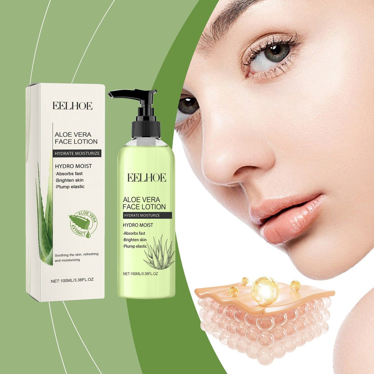 Aloe Vera Facial Care Lotion, Hydrating, Soothing, Moisturizing, Soft Skin ,100ml