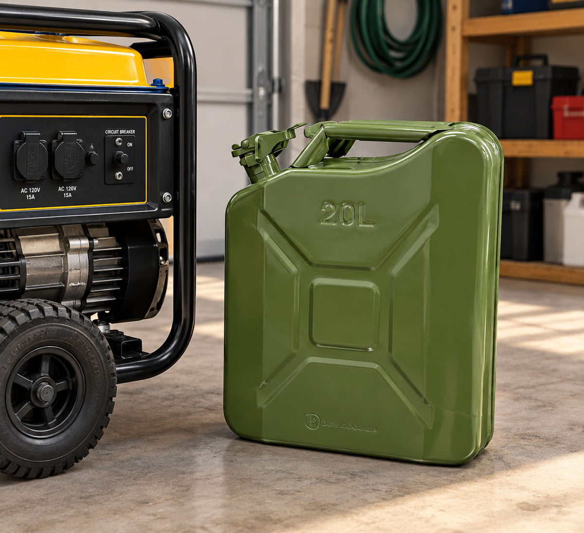 Jerry Can 20L Fuel Cannister, Portable Fuel Tank with Ergonomic Handle