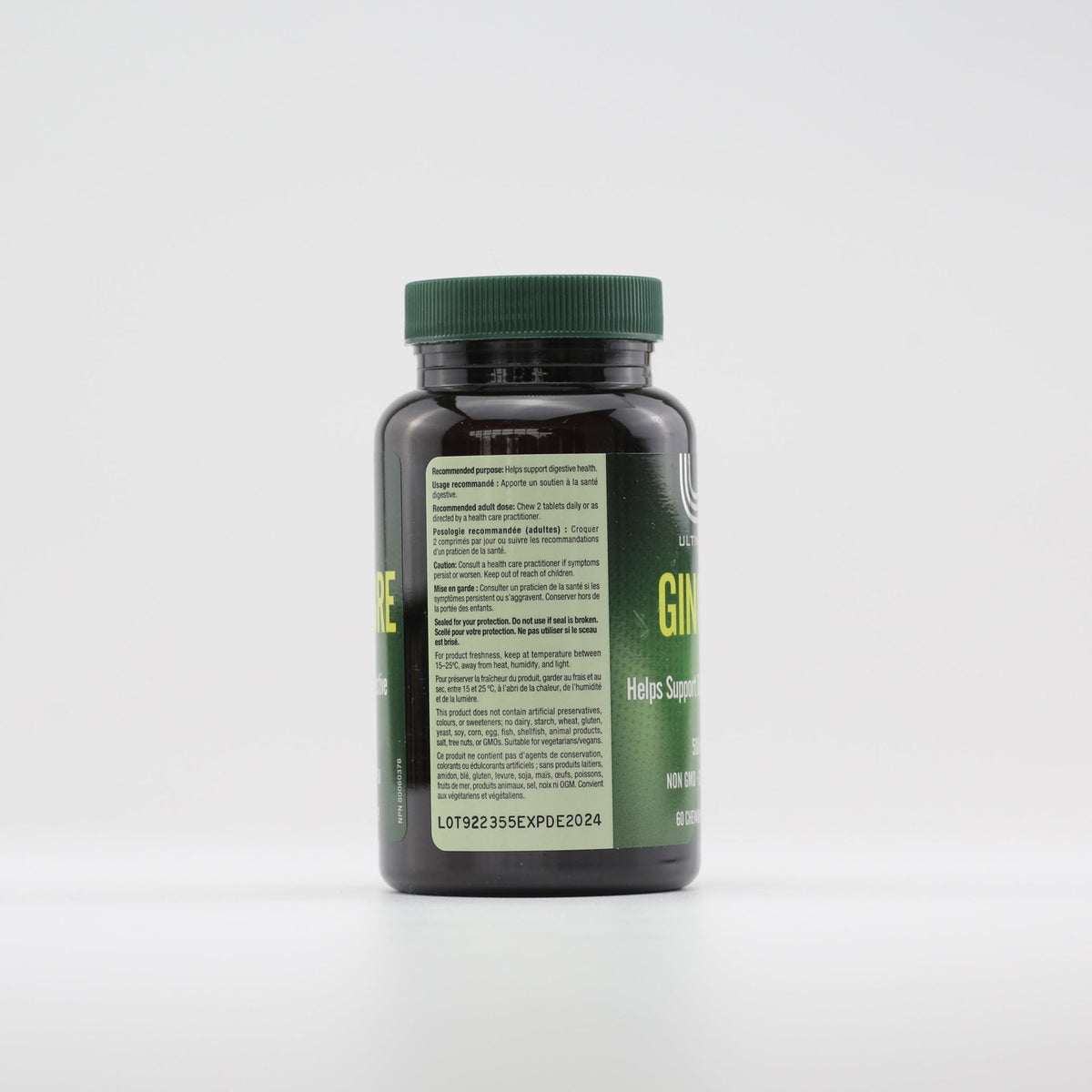 Ultimate Ginger - Helps Support Digestive Health 500 mg, 60 Chewable Tablets