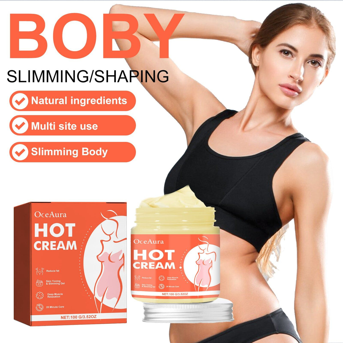 Firming and Beautiful Body Cream, Fat Burner, Slimming, Muscle Relaxer, Skin Tightening ,100g