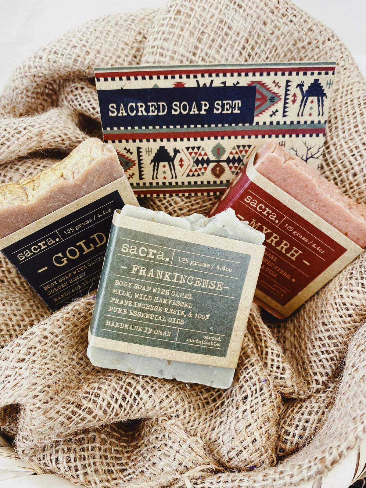 3 Piece Sacred Soap Gift Set – Gold, Frankincense &amp; Myrrh