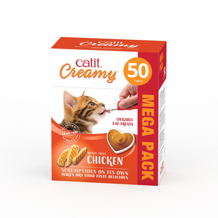 Catit Creamy Treats Mega Pack Chicken - Box of 50