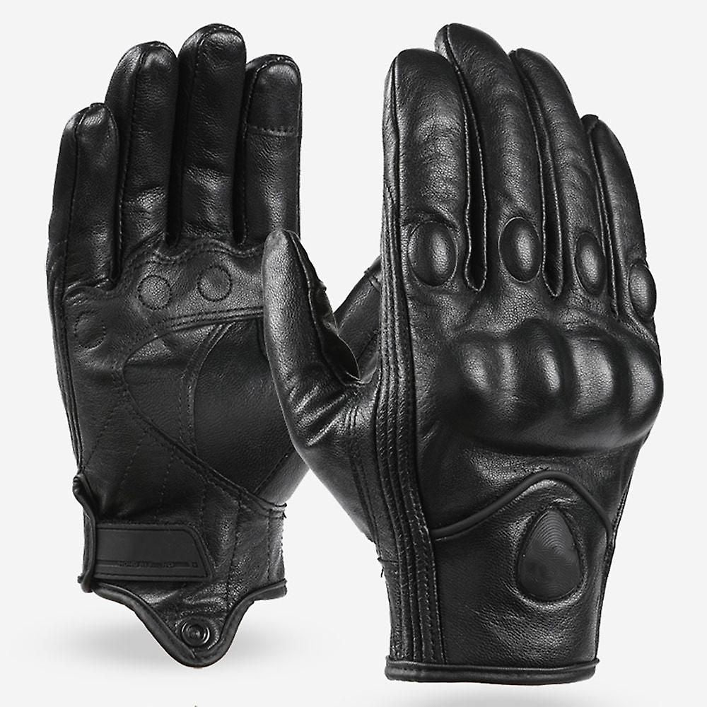 Outdoor Mens Leather Motorcycle Riding Gloves for Winter