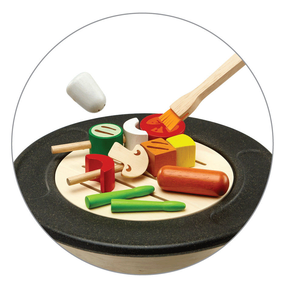 PlanToys BBQ Playset — Wooden Pretend Play Set