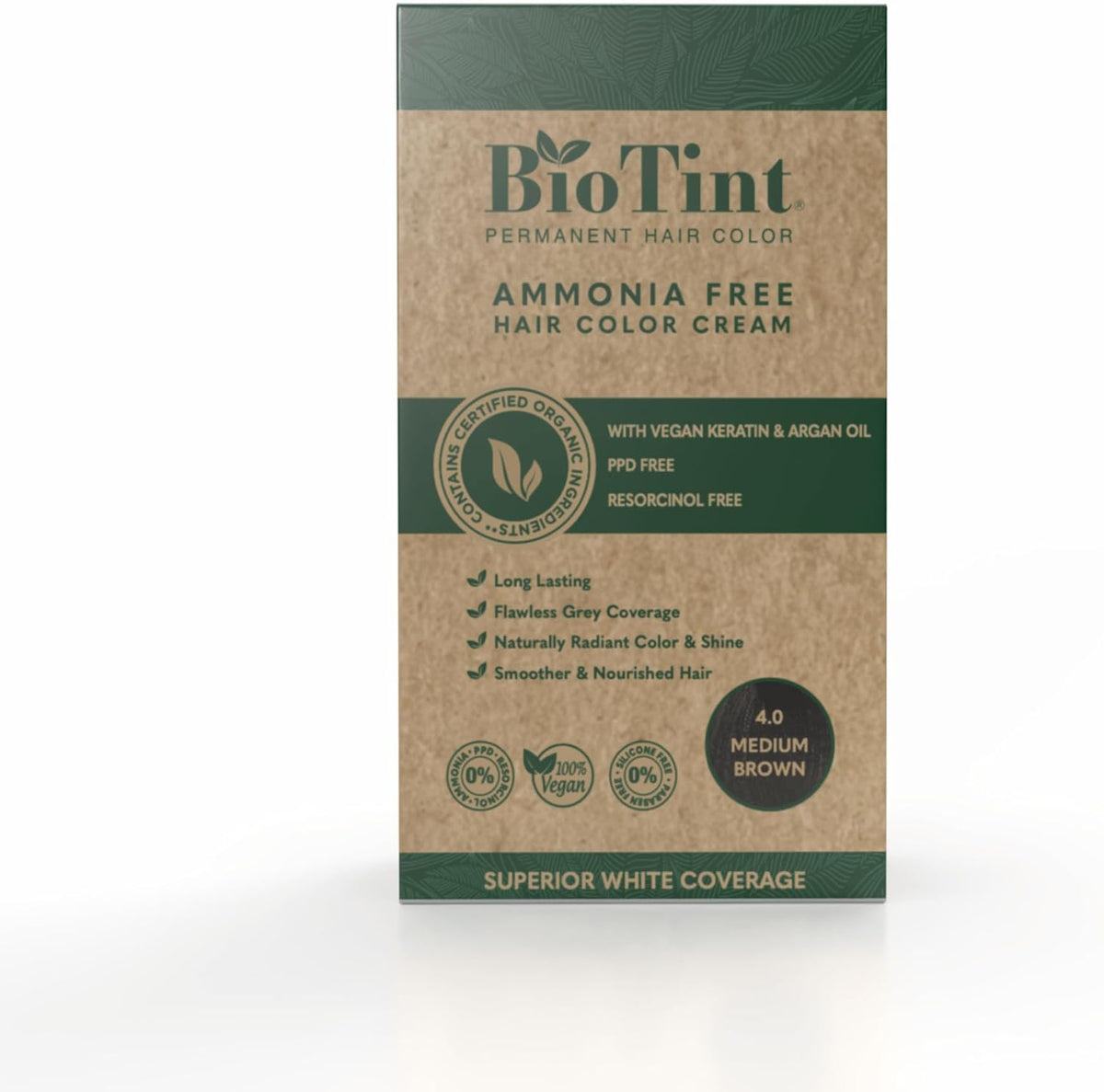 Biotint Permanent Hair Color 4.0 Medium Brown 1'S 191085