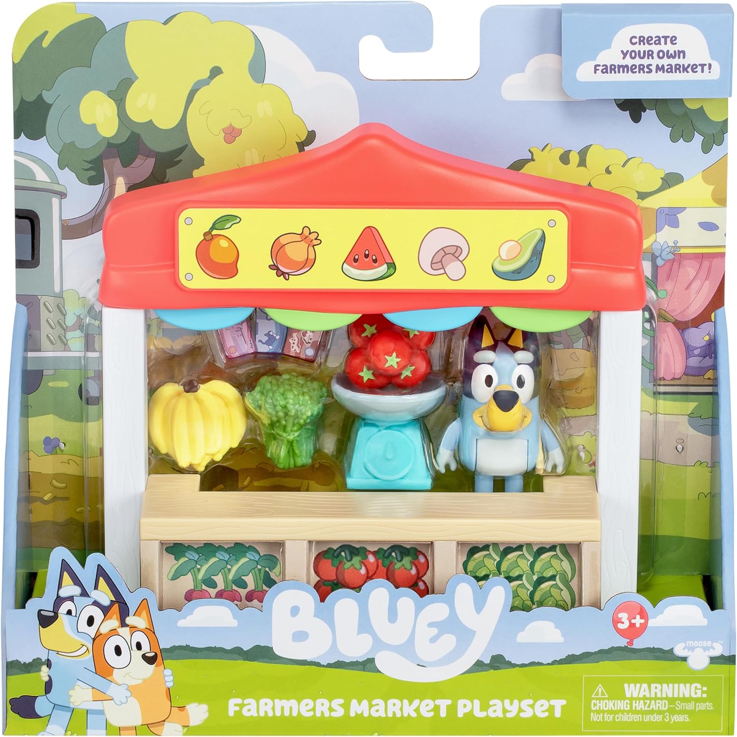 Bluey Mini Farmers Market Playset, 3+ years