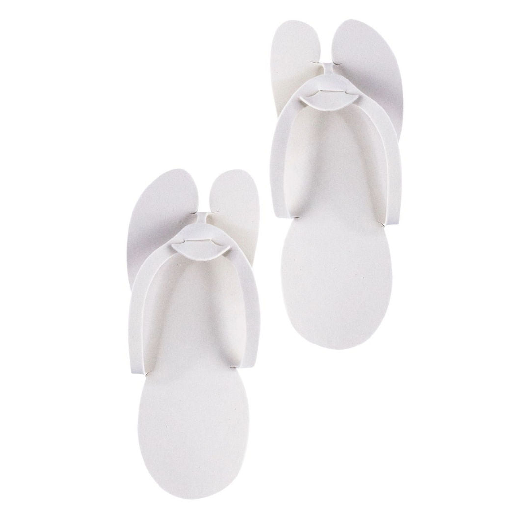 Diva Disposable Slippers Flipflop Expanded, Cream White, 10/Pack