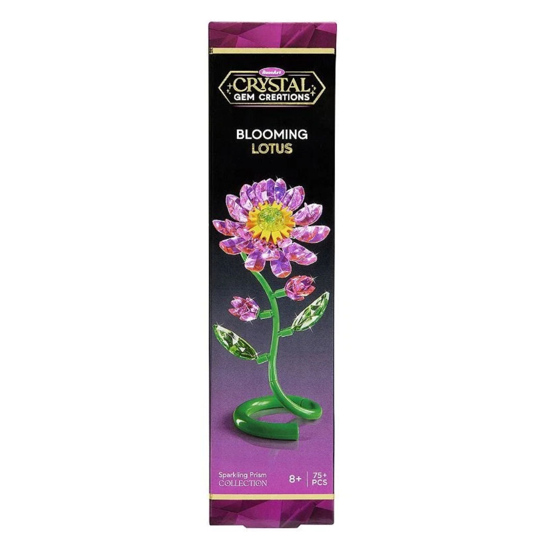 Cra-Z-Art Rose Art Crystal Gem Blooming Lotus Flower Activity Kit, 75+ Pieces, Children Age 8+