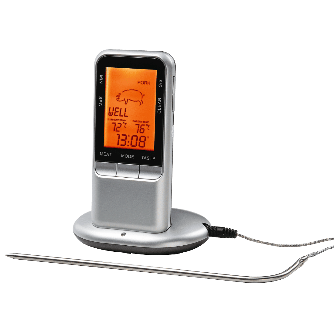 XAVAX 111382 Digital Meat Thermometer with Timer, wireless sensor