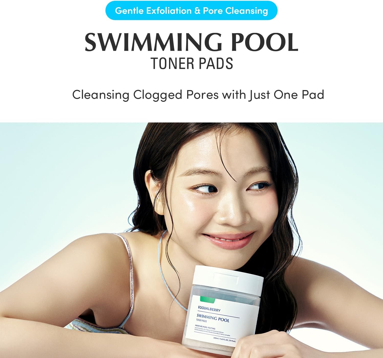 Eqqualberry Swimming Pool Toner Pads 220Ml | 70 Sheets