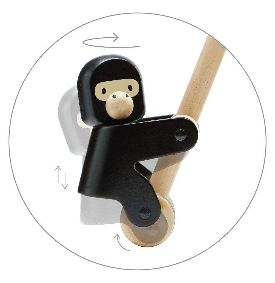 PlanToys Climbing Gorilla — Wooden Push Toy