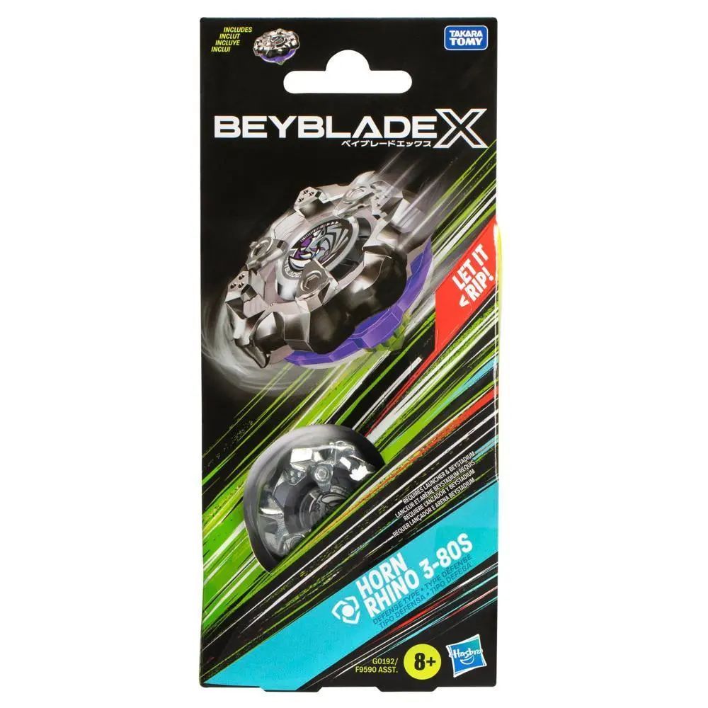 Beyblade X Horn Rhino 3-80S Spinning Top Booster Pack, 8+ years