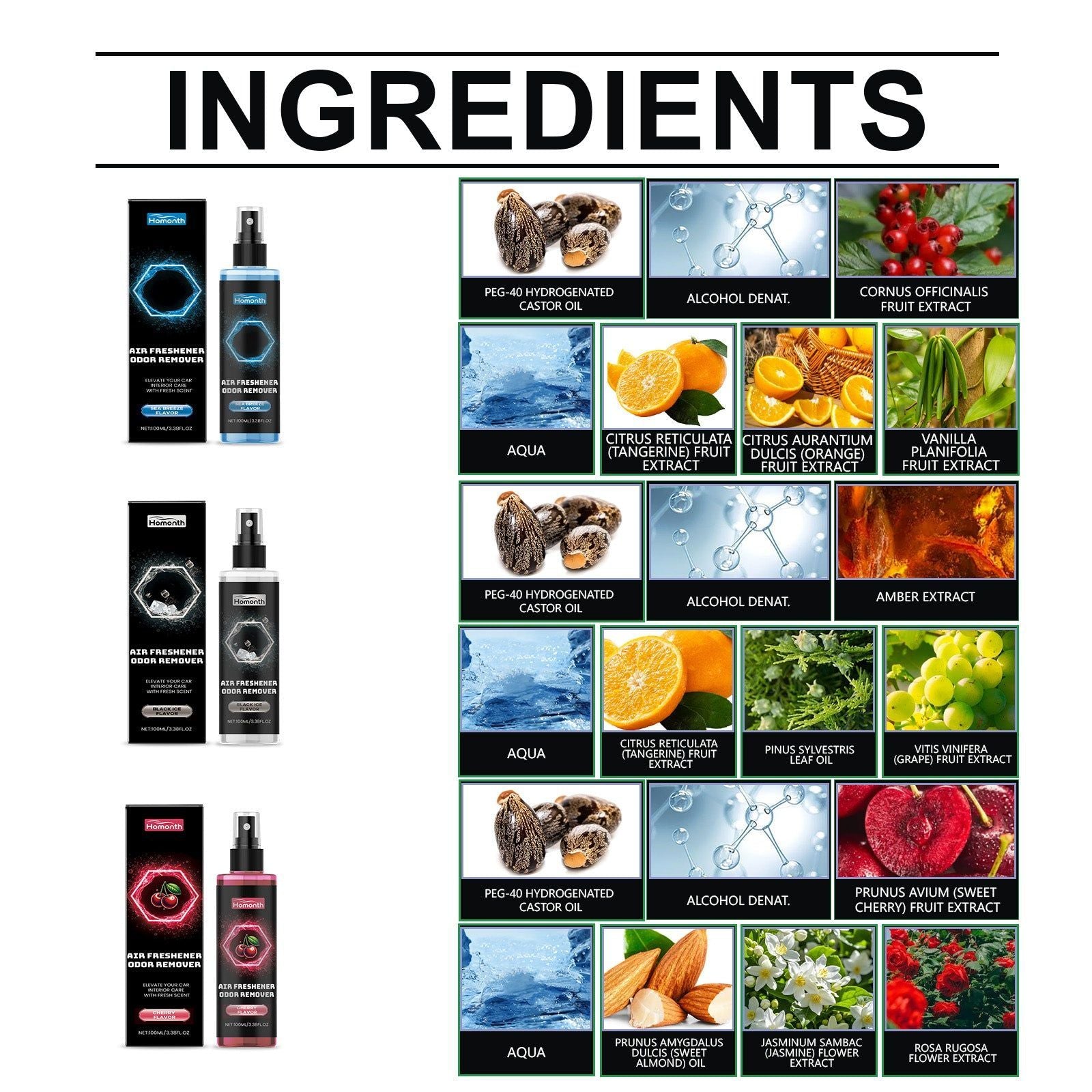 Cherry Car Air Freshener, Fresh Air Deodorizer, Long-lasting Car Fragrance ,100ml